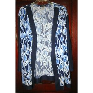 Slinky Brand Plus Sz 3X Stretch Kimono Cardigan Topper Jacket Floral Print Open